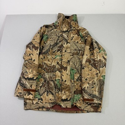 Remington Hunting Jacket Large Camo Nylon Full Zip Hooded Camouflage Vintage