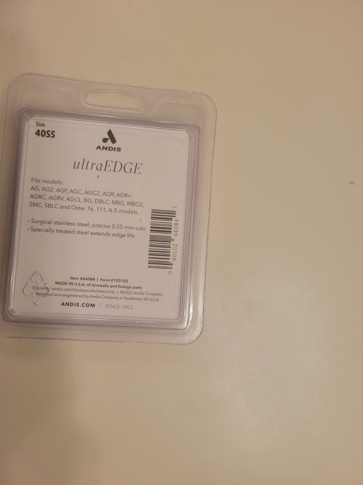 NEW Andis UltraEdge Replacement Blade 64084 40SS  NEW