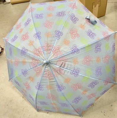 Cute Vintage Kids Butterfly Umbrella Light Blue Butterflies NL