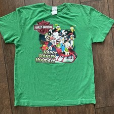 Harley-Davidson Looney Tunes Christmas T Shirt size L Youth 