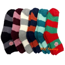 3 Pairs Womens Super Soft Fuzzy Plush Warm Winter Home Sleeping Slipper Socks