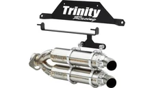 Trinity Racing Stage 5 Dual Slip-On-Silver for 2022-2023 Polaris RZR Pro R