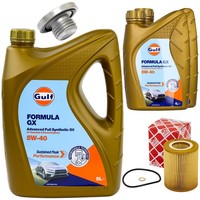 MotoröL Filter Set Gulf Formula GX 5W-40 7 Liter + Schraube FüR BMW 3Er X5 X3