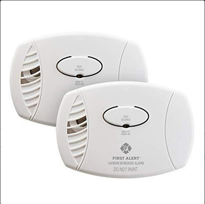 FIRST ALERT Carbon Monoxide Detector, No Outlet 2 Count (Pack of 1), White