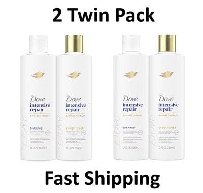 Dove Intensive Repair Shampoo & Conditioner Set, 12 fl oz 2 count 2 Pack
