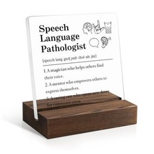 Speech Language Pathologist Definition Acrylic Sign with Wooden Stand, Funny