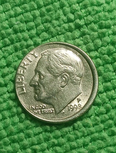 1998 P Roosevelt Dime Error Off Center Error54