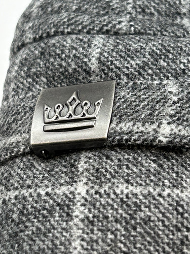 Fur Winter Wool Plaid Gray/White/Gray Faux Fur Trapper Hat - Size S/M - Picture 5 of 6