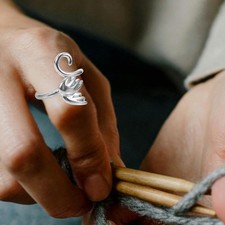  3 Pcs Crochet Finger Guard Crocheting and Knitting Accessories Adjustable Rings