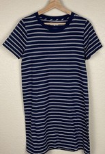 Madewell Womens Dress M Cotton Blue White Stripe T Shirt Nautical Casual