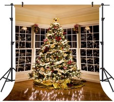 Christmas Theme Pictorial Cloth Photography Background 8X8FT Vinyl Santa