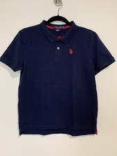 US Polo Assn Boys Size XXL 18 Navy Blue Polo Shirt Red Pony