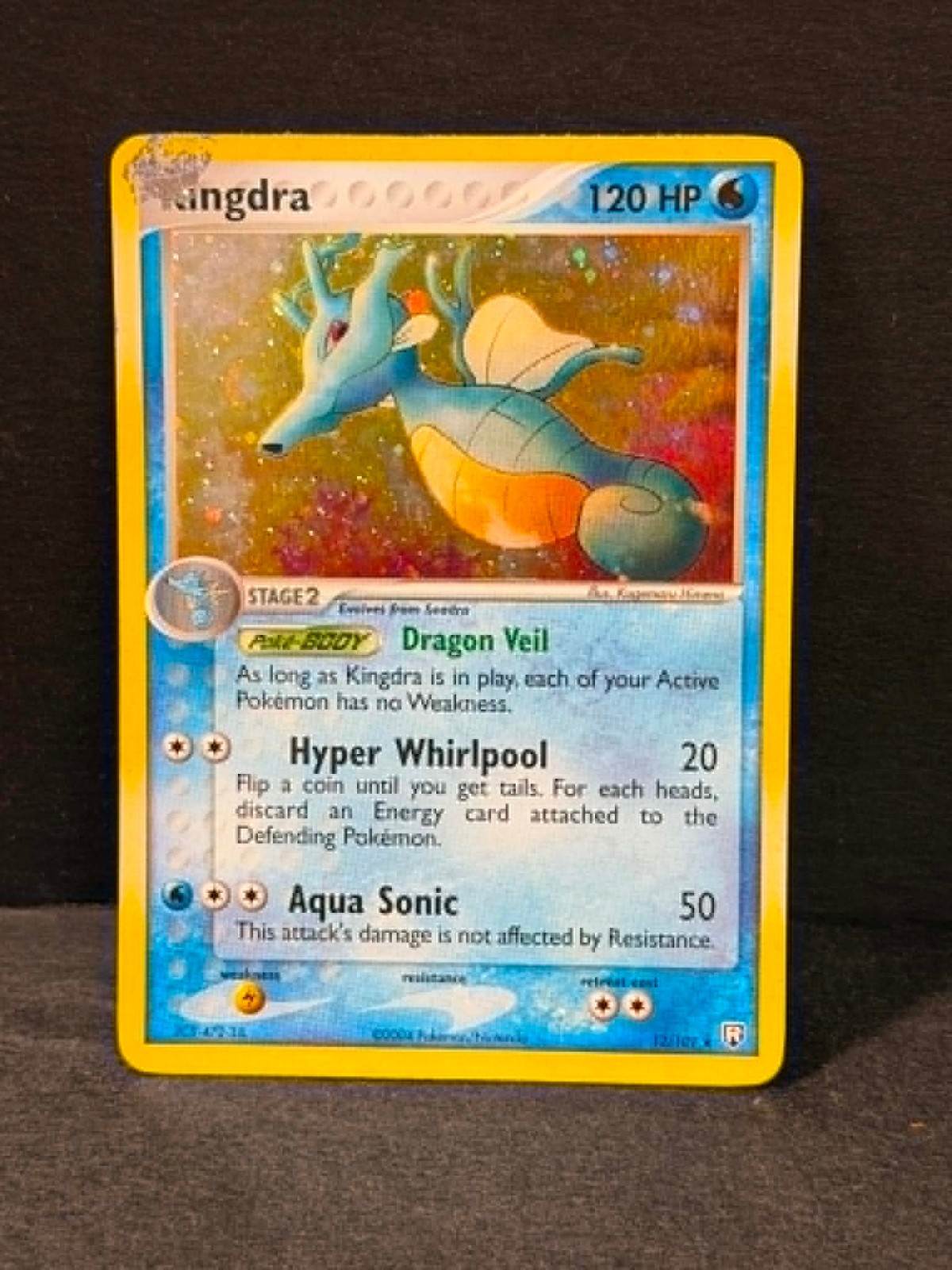 Pokemon KINGDRA 12/109 Team Rocket HOLO RARE Stage 2 Playing Card TCG ** L@@K **