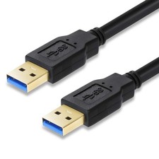 USB 3.0 Male to Cable 1.5ft Type A A Cord 5 1.5FT, Black