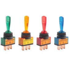 4PC 12V DC 20A LIGHT ILLUMINATED TOGGLE CONTROL CAR BOAT DASH SPST ON/OFF V4K5