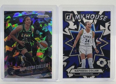 Napheesa Collier 2025 Prizm WNBA Cracked Ice + Donruss My House Blue Press Proof