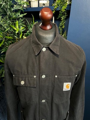 Carhartt WIP Michigan Coat Chore Barn Jacket Dearborn Duck Canvas Black Medium