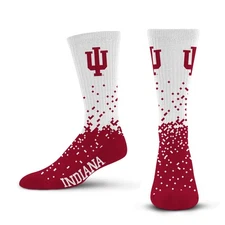 For Bare Feet NCAA INDIANA HOOSIERS Spray Zone Crew Socks Team Color Youth