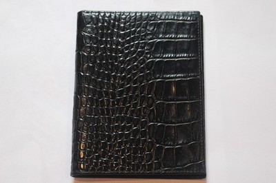 Crocodile Alligator Embossed Hipster Leather Wallet Croco Leather Wallet