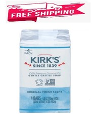 Kirk's Original Fresh Scent Gentle Castile Soap 4 Ct Pack