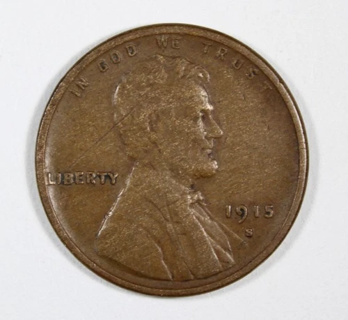 1915-S Lincoln Wheat Cent Semi-Key Date Rare Fine Details-Scratch Free Shipping