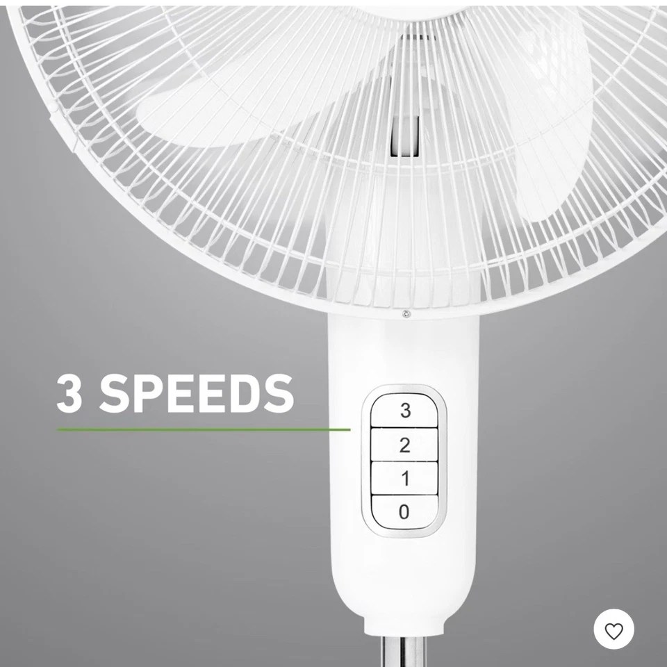 Holmes 16 Blade Breeze Manual Stand Oscillating Fan White Open Box - Image 3 of 4