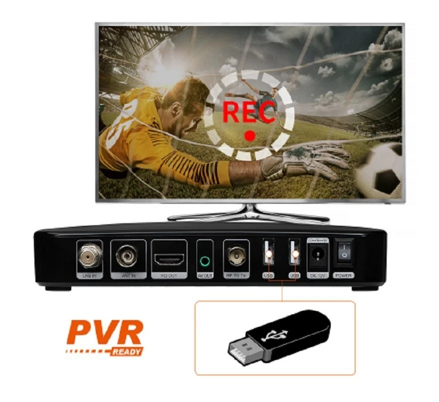 Digital FTA Satellite DVB-T2+S2 TV Receiver SAT HDTV Decoder PVR Free USB Wifi - Image 4 of 4