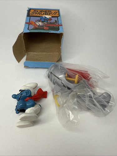 Super Smurf Vintage Collectible Airplane L 6733 New Open Box - Picture 7 of 11