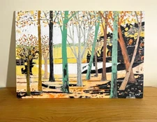 Lofsness  Oil Painting "Abstract Landscape with Trees" art 30 x 40 free shipping