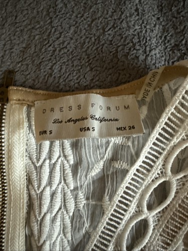 Abito Forum Los Angeles donna vestito bianco/nudo taglia piccola buco della serratura scollo vita - Foto 2 di 3