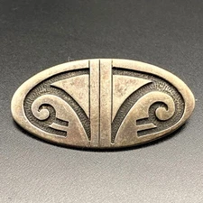 Vintage Hopi Lawrence Saufkie Native Whirlwind Rain Silver Pin Brooch