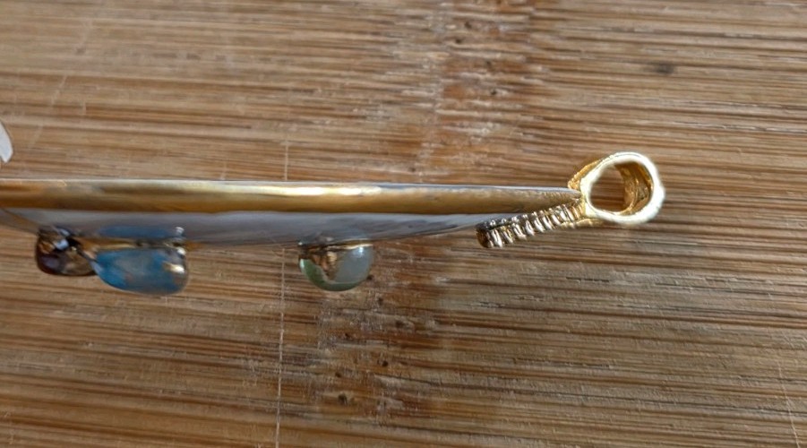 Handmade & Handpainted Abalone Shell Necklace Pen… - image 4