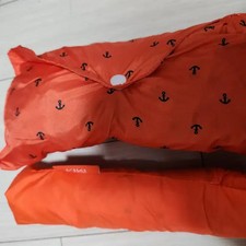 Vicky Umbrella Poncho Raincoat Set - Orange with Anchor Pattern