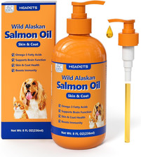 Wild Alaskan Salmon Oil for Dogs Cats, Fish Oil Omega 3 Supplements with EPA