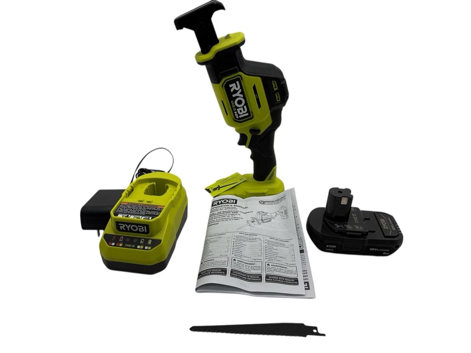 Компактная одноручная возвратно-поступательная пила Ryobi One + HP в комплекте с головкой и зарядным устройством PSBRS02K1 - Изображение 3 из 4