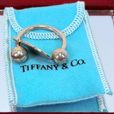 Vintage Tiffany Co. Oval Tag Screwball Sterling Silver .925 Key Ring