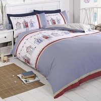 Strandhaus Einzel Bettbezug Set BettwäSche Jungen Kinder - 2 In 1 Design