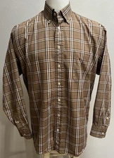 Burberry London Vintage Check Mens M Long Sleeve Made In USA Read Description