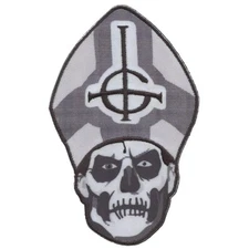 Ghost Rock Band Patch Papa Emeritus BW Face Sublimated Embroidery Iron On