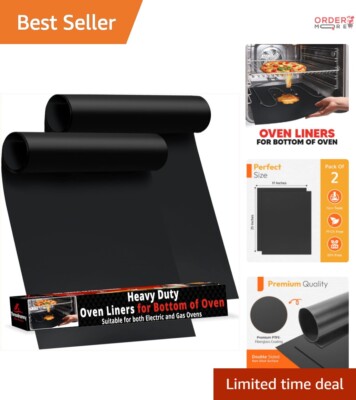 Heavy Duty Non-Stick Oven Mats, 2 Large 17''x25''   Easy Clean & Eco-Friendly