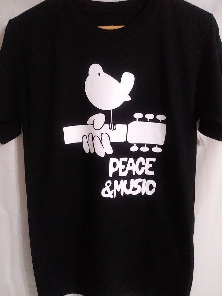 FILA Woodstock Festival Peace & Music XL Maglietta Nera Classica Rock Concerto Festa