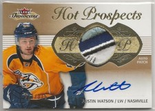 2013-14 Fleer Showcase Rookie Patch Auto #180 Austin Watson 293/375 Nashville