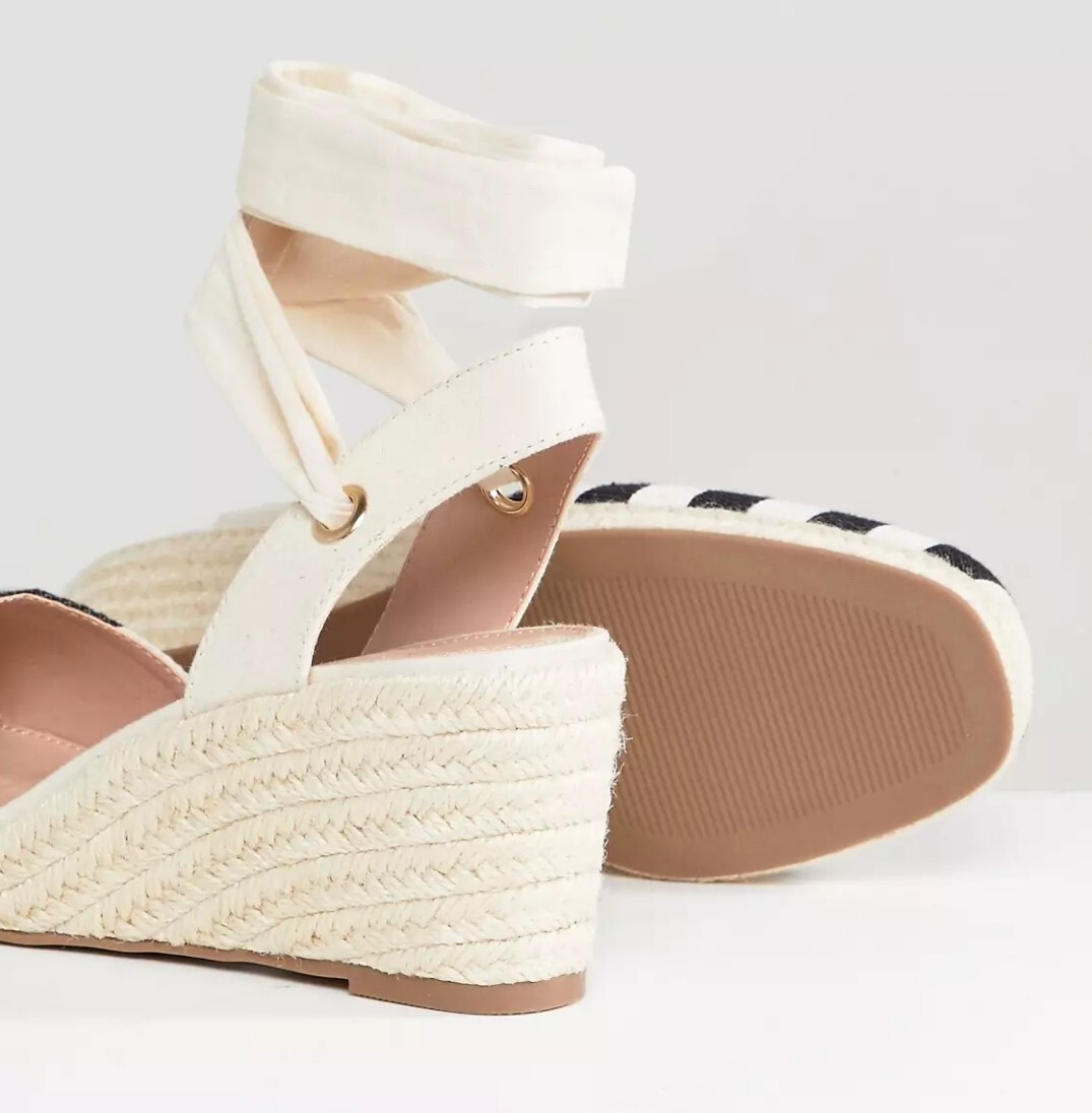 [Miss Selfridge] Stripe Espadrille Wedge Heel Sandals Size 7.5 -NEW- image 5