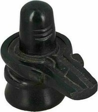 Hindu God Shiva Lingam Statue for Puja, Stone Carving, Portable Size for Travel