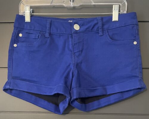 Celebrity Pink Blue Denim Cotton Jean Shorts Cuffed Sz9/32 - Afbeelding 1 van 7