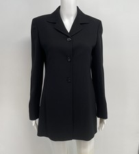 Marella Max Mara Women’s Blazer Jacket Size 8 Black Wool 3 Buttons