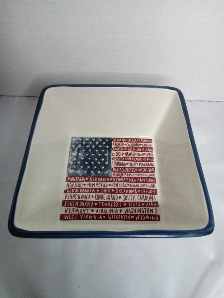 Boston International "Una bandera, una nación" cuadrado de cerámica EE. UU. Plato bandera Foto 2 de 4