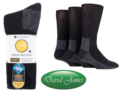 IOMI FOOTNURSE 3Pk Diabetic Cushion Foot Ankle Socks