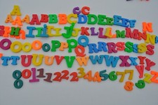 Vintage Plastic Letters Magnetic LOT of 95 Pieces Assorted FREE SHIPPING