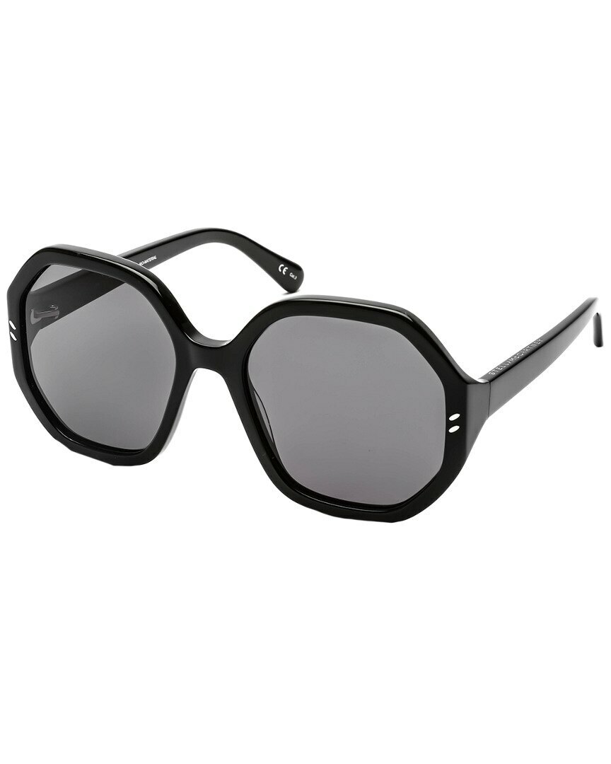 Stella McCartney Black SC0117S Hexagonal 56-19-140 Sunglasses